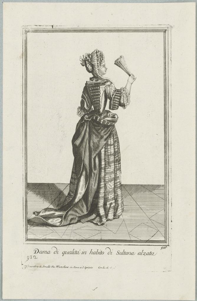 Dama di qualita in abito di Sultana alzata