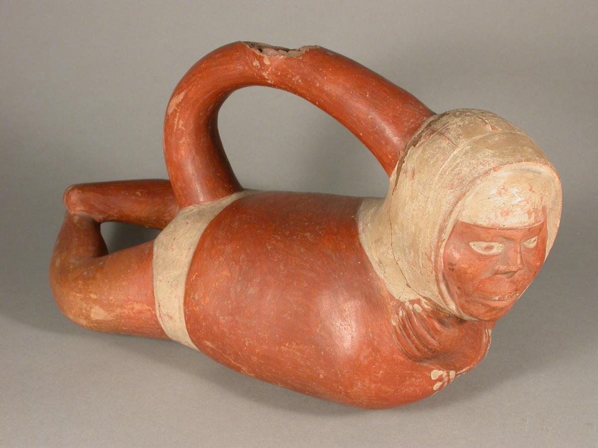 Liegende anthropomorphe Figur: amputierte Füße, Krankendarstellung