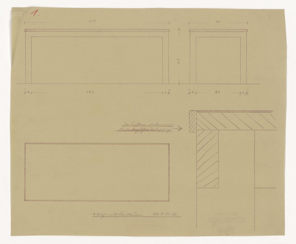 Tisch mit Linoleum (Möbelentwürfe, Tische)