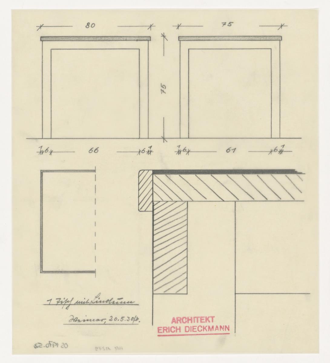 Tisch mit Linoleum (Möbelentwürfe, Tische)