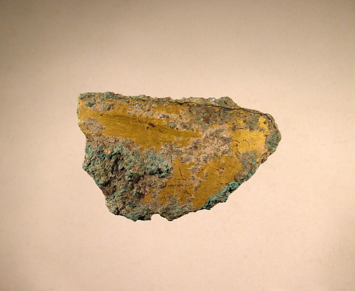 Vergoldetes Fragment einer Bronzestatue