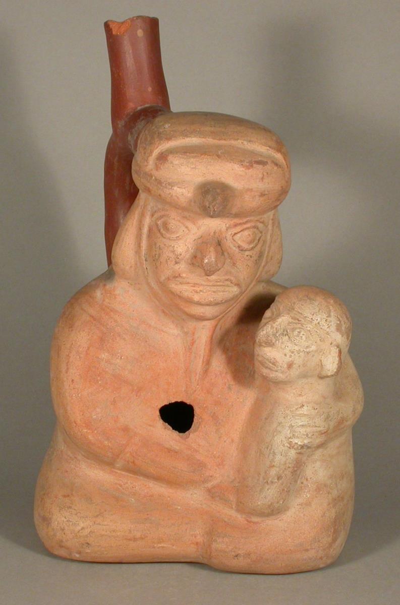 Sitzende anthropomorphe Figur mit Kind