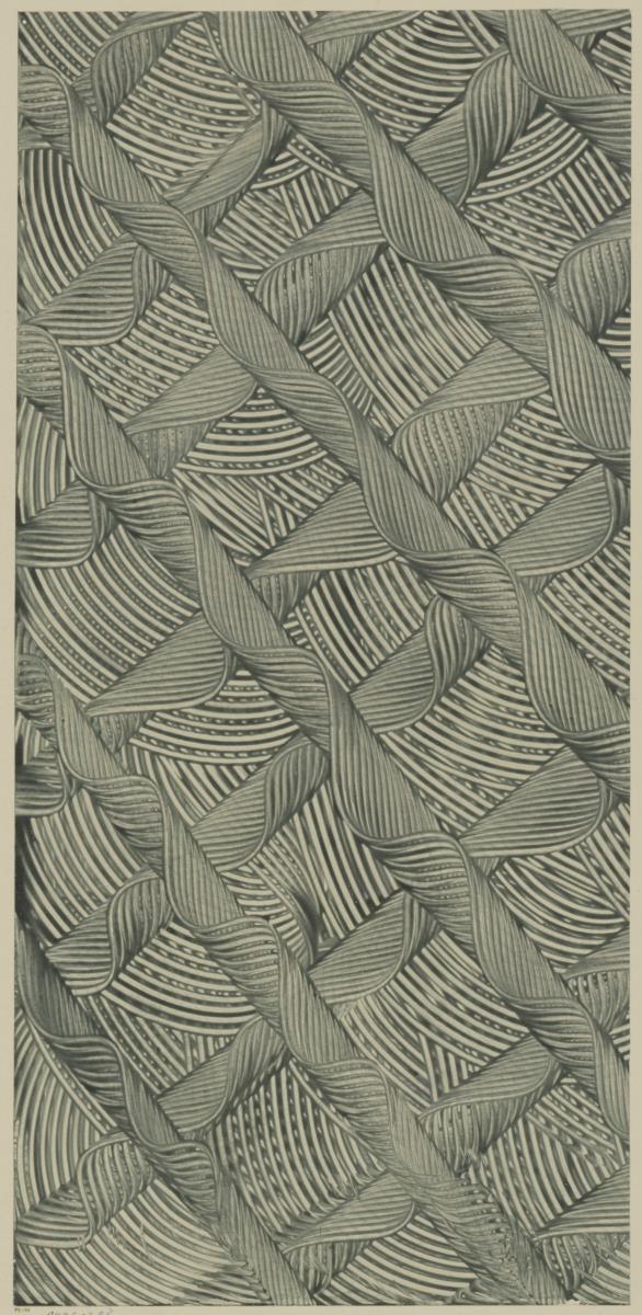 Kleisterpapier mit Verdrängungsdekor (Gitterform)
