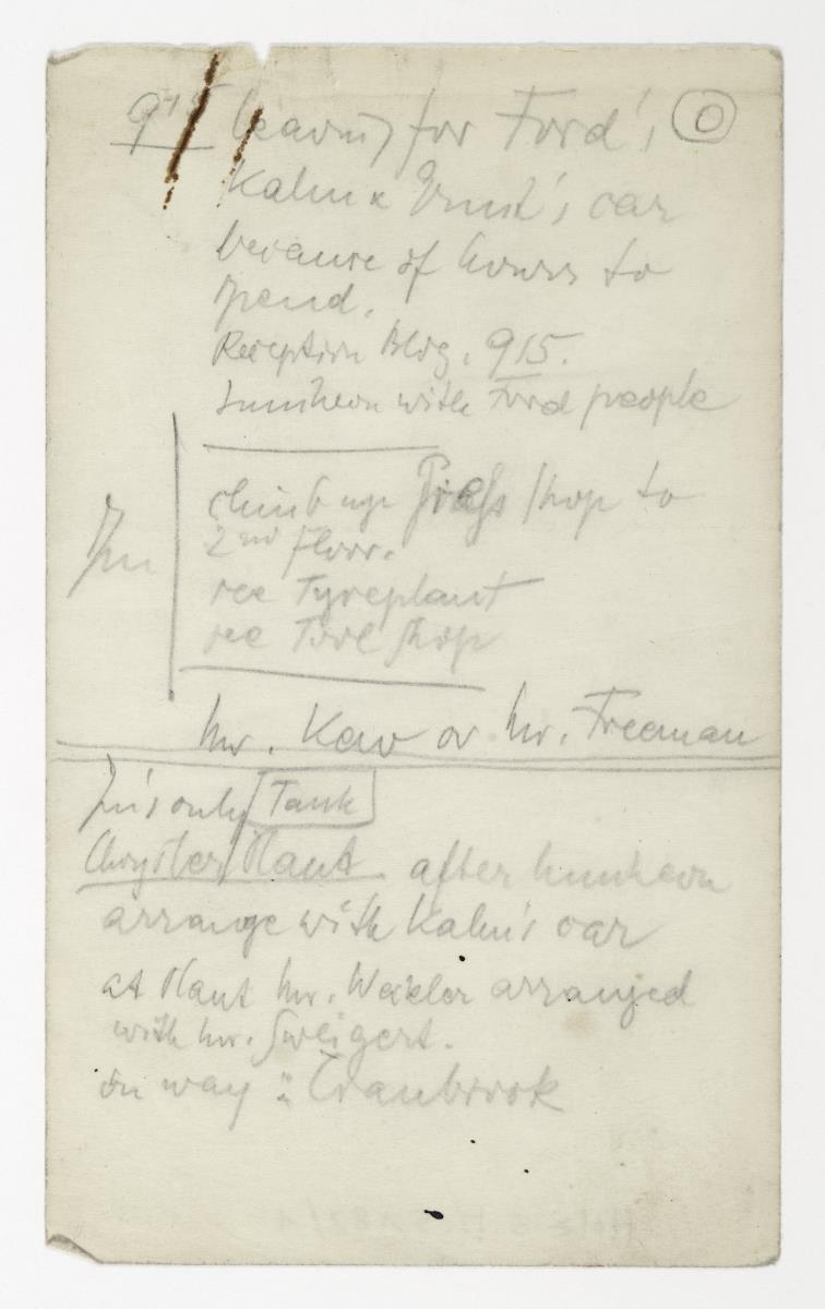 Notizbuch von der Amerika-Reise, 10 Blatt