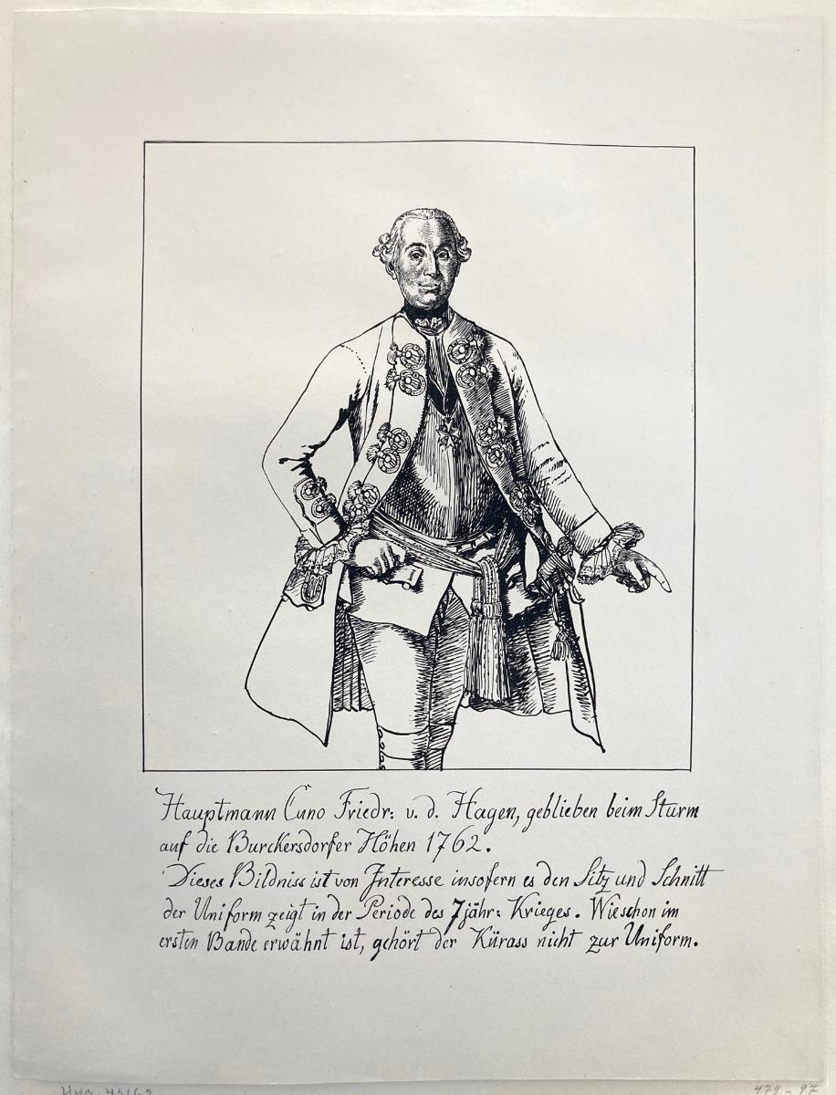 Hauptmann Kuno Friedrich von der Hagen. in: Die Armee Friedrichs des Großen in ihrer Uniformierung, Bd. II