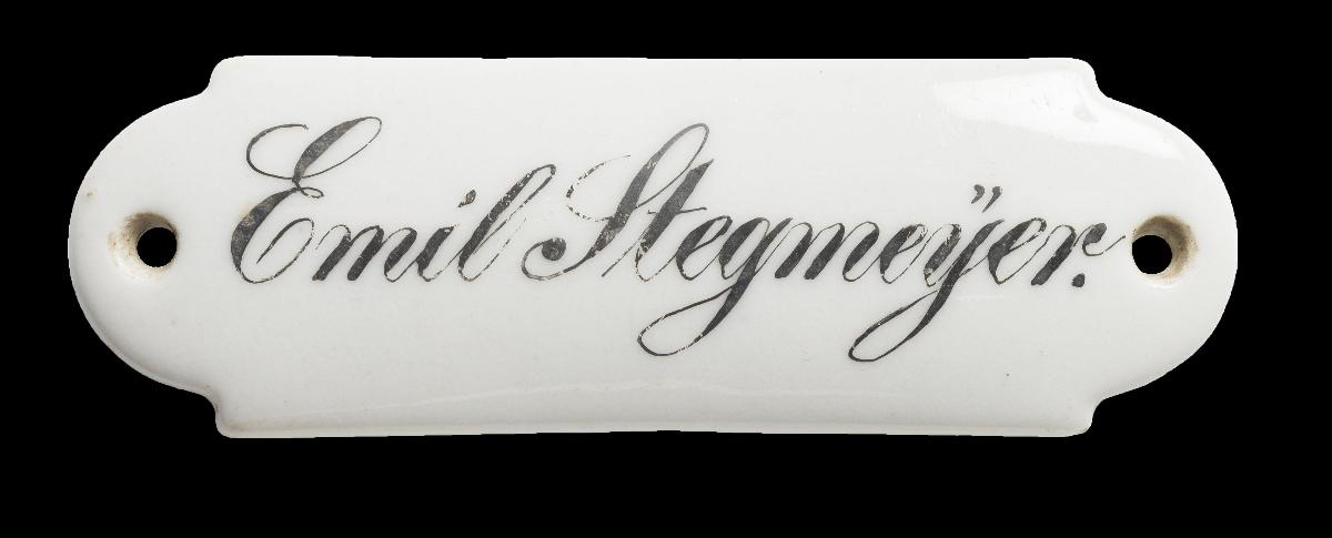 Namensschild "Emil Stegmeyer."
