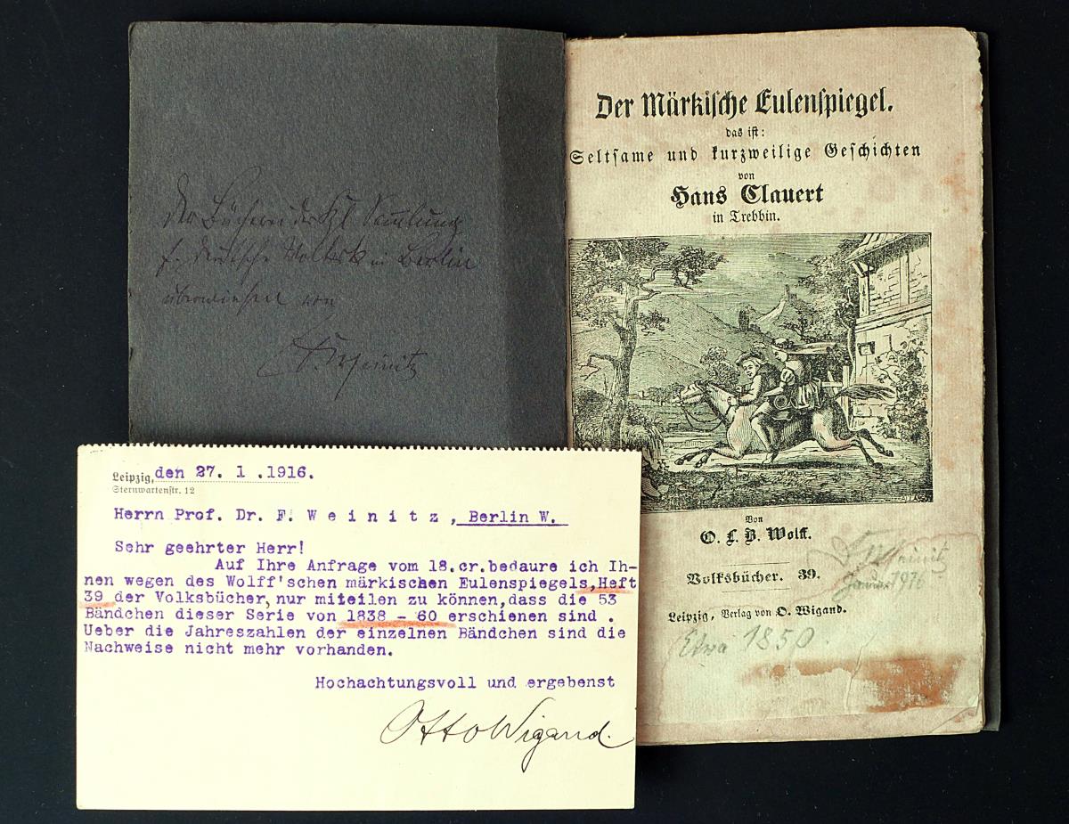 Der märkische Eulenspiegel, das ist: Seltsame und kurzweilige Geschichten von Hans Clauert in Trebbin.