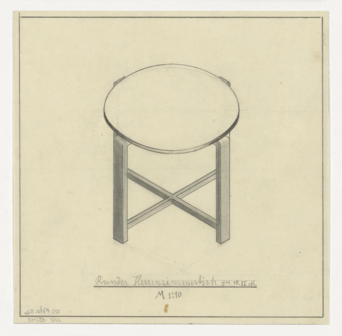 runder Herrenzimmertisch (Möbelentwürfe, Tische)