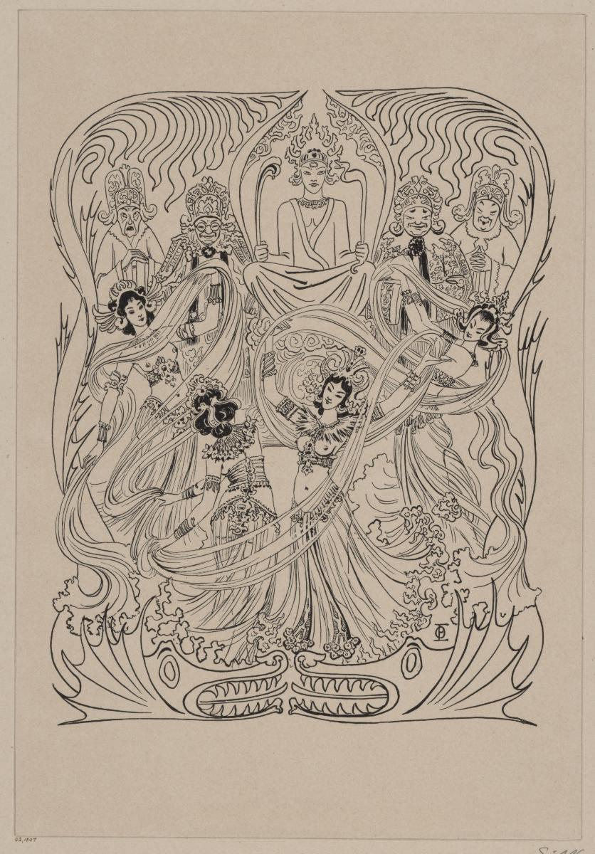 Illustration zu einem indischen Gedicht (in Jugend, Heft 3/1899, S. 45)