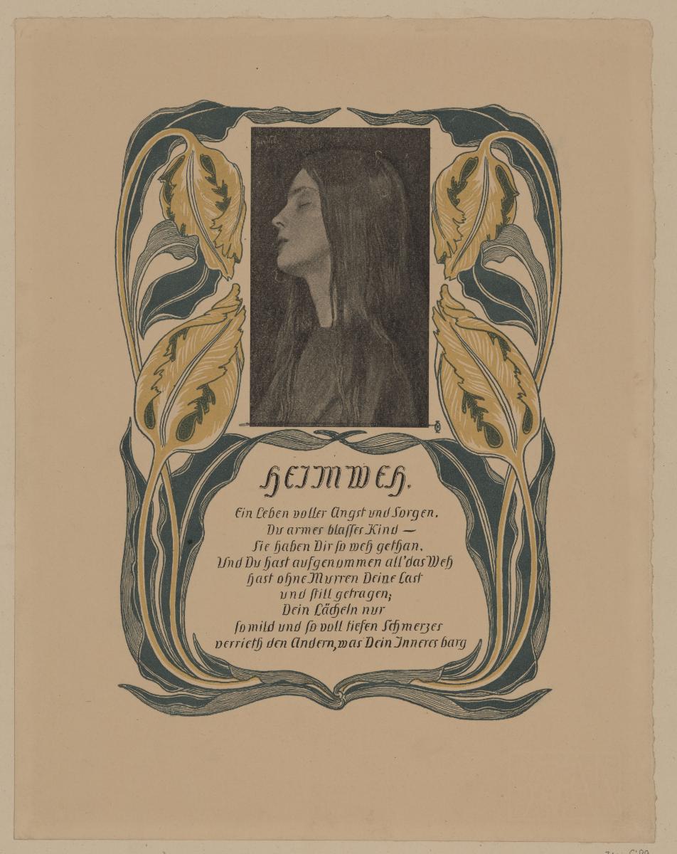 Umrahmung zu dem Gedicht Heimweh von Hans Bruckner (in der Zeitschrift PAN Heft 5/1896, nach S. 306)