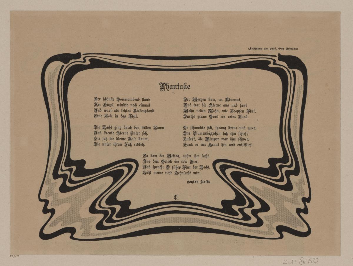 Umrahmung zum Gedicht Phantasie von Gustav Falke (in Simplicissimus 4/1898, S. 26)