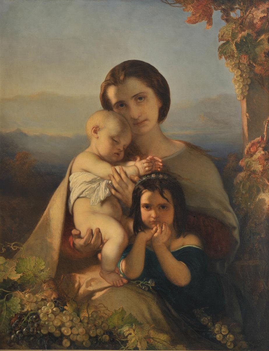 Frau mit zwei Kindern