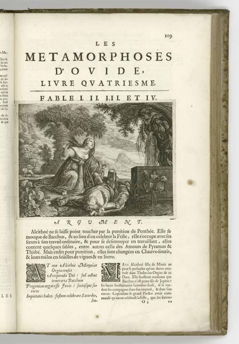 Pyramus und Thisbe. in: Naso Ovidius: Les Metamorphoses d´Ovide ... Pierre Duryer: Brüssel 1677