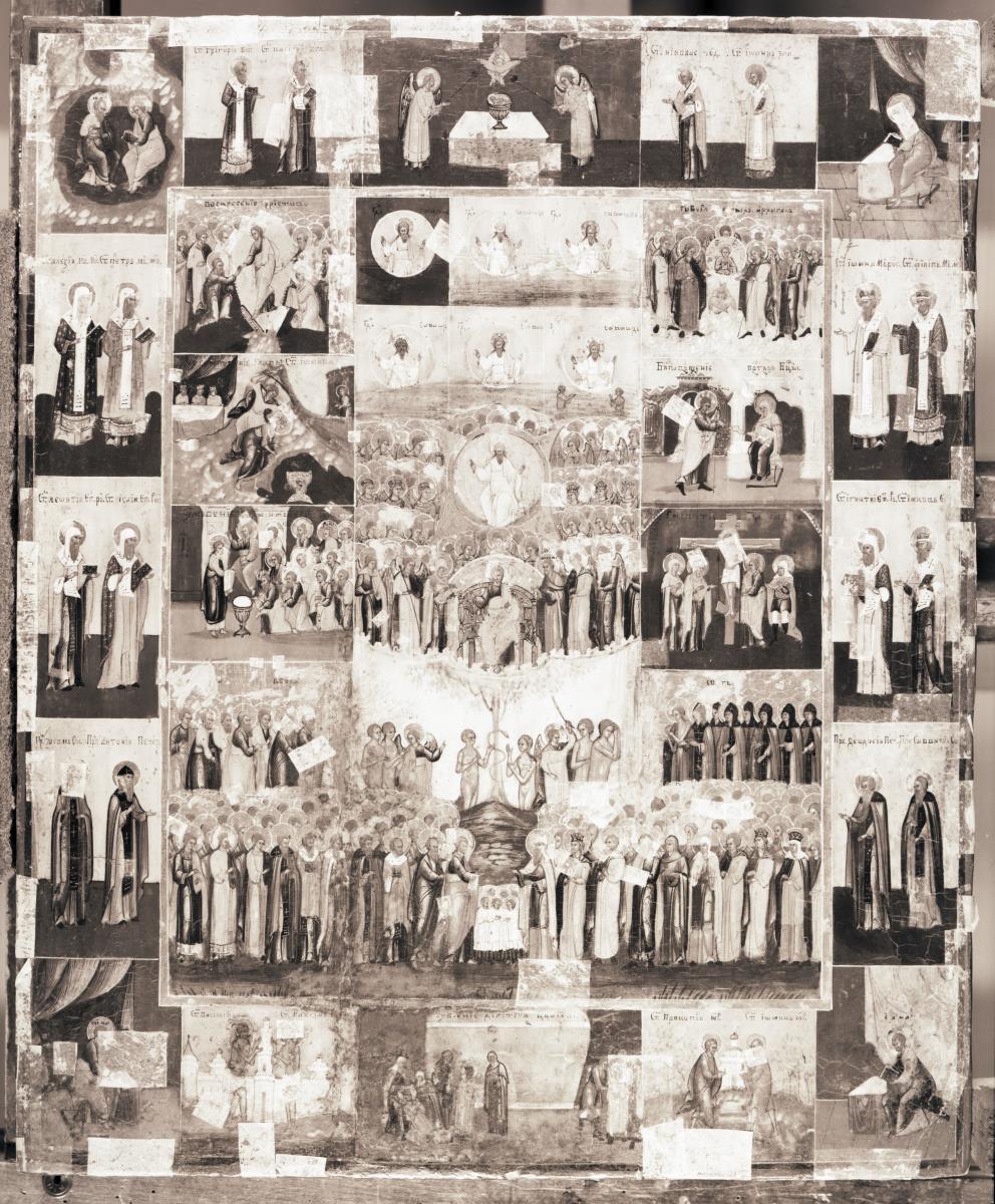 Ikone mit dem Sechstagewerk Gottes Schestodnev