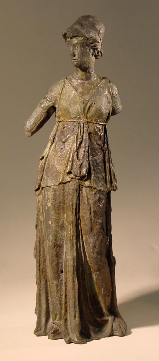"Minerva". Hellenistische Athenastatuette mit antiker Basis