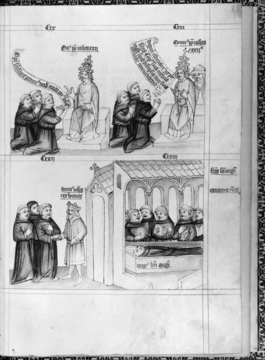 Der Papst bestätigt den Orden des Hl. Augustin / Der König bestätigt den Orden des Hl. Augustin