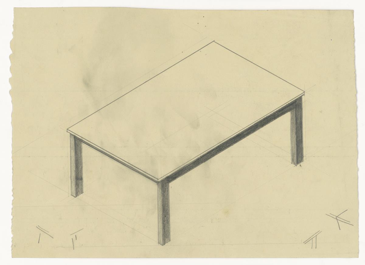 Tisch, Ansicht (Möbelentwürfe, Tische)
