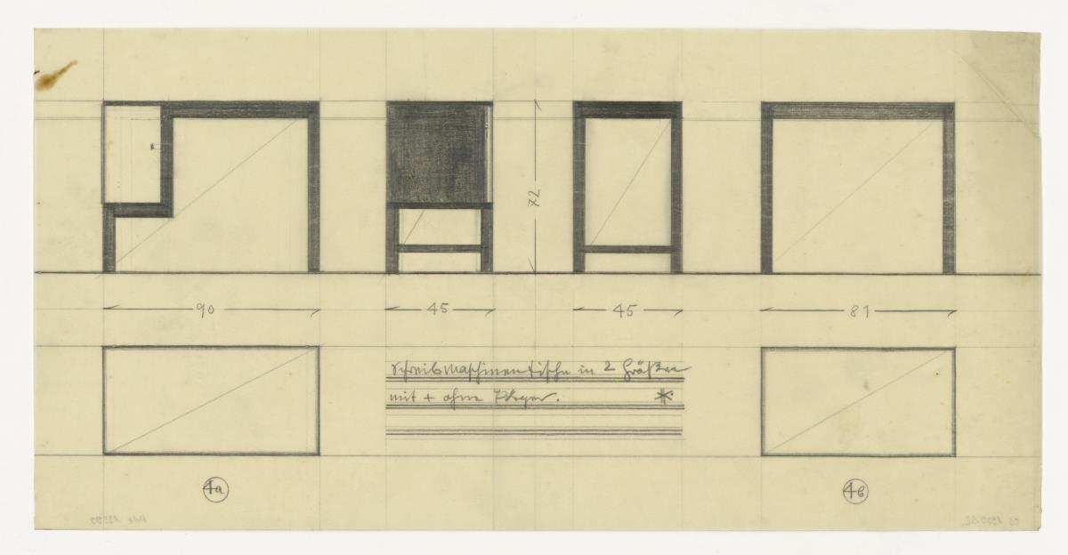 Schreibmaschinentisch (Möbelentwürfe, Tische)