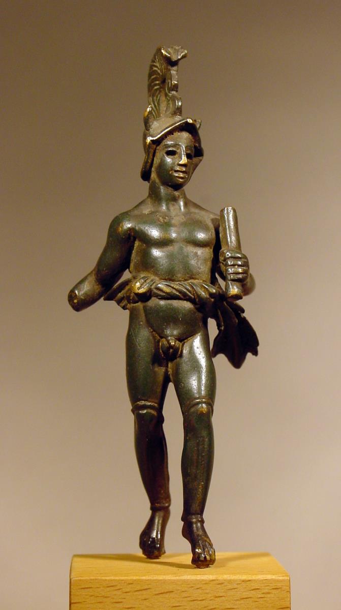 Statuette des triumphierenden Mars mit Tropaion (und Lanze)