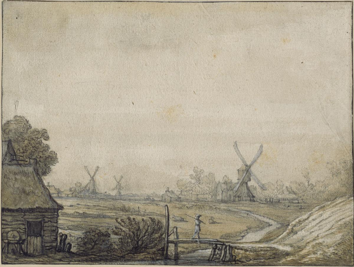 Polderlandschaft mit Windmühlen