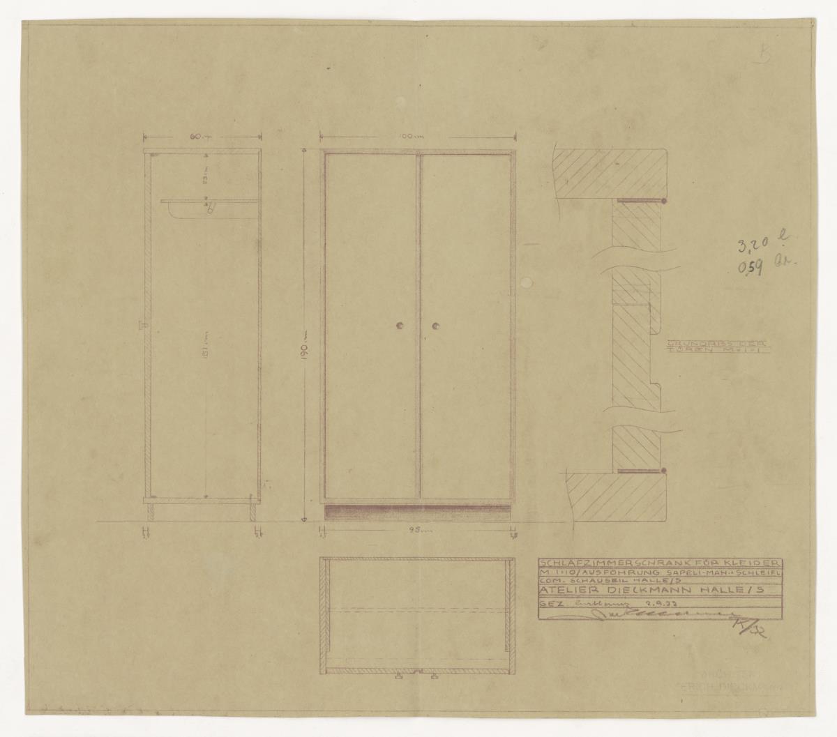 Schlafzimmerschrank für Kleider (Möbelentwürfe, Körpermöbel, Schränke)