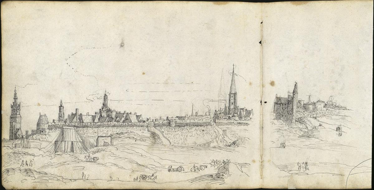 Blick auf Antwerpen (linke Hälfte)