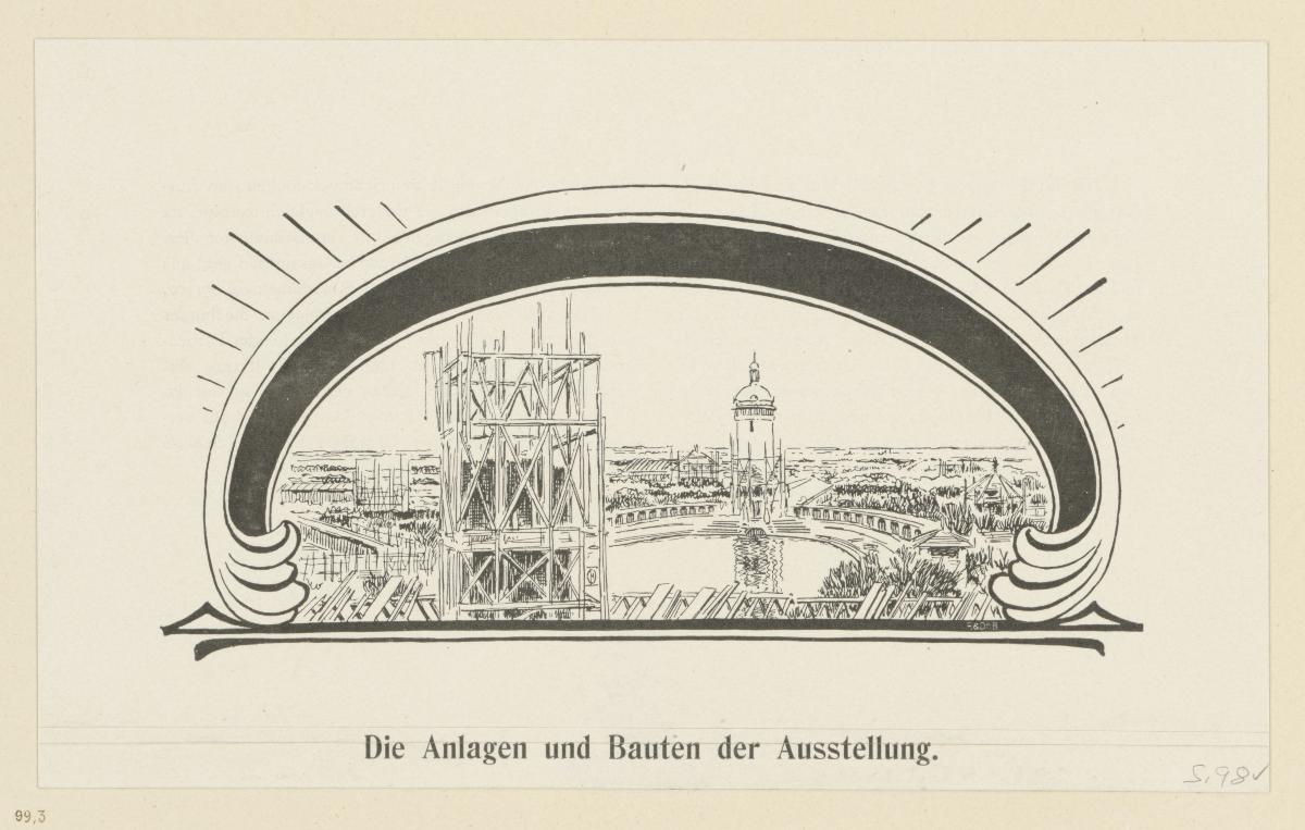 Die Anlagen und Bauten der Ausstellung (in Berlin und seine Arbeit, Amtlicher Bericht der Berliner Gewerbe-Ausstellung 1896, S. 98)