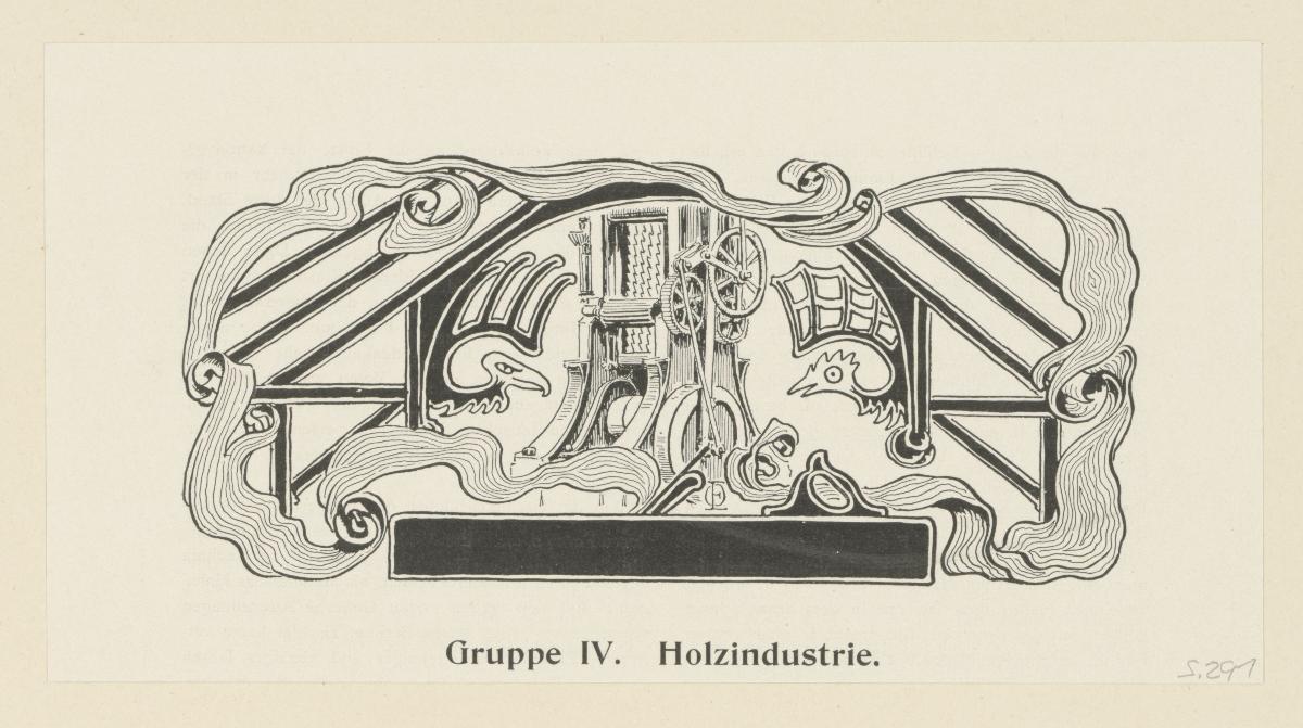 Gruppe IV. Holzindustrie (in Berlin und seine Arbeit, Amtlicher Bericht der Berliner Gewerbe-Ausstellung 1896, S. 291)