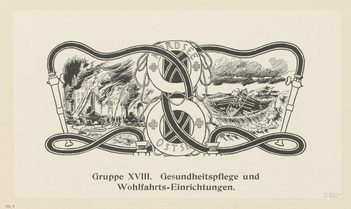 Gruppe XVIII. Gesundheitspflege und Wohlfahrts-Einrichtungen (in Berlin und seine Arbeit, Amtlicher Bericht der Berliner Gewerbe-Ausstellung 1896, S. 725)