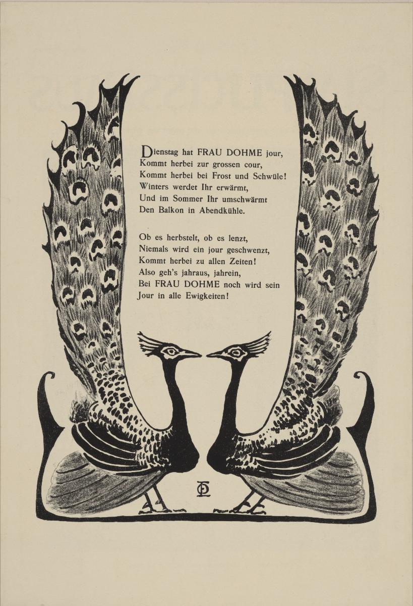 Dienstag hat Frau Dohme jour (veröffentlicht im Simplicissimus)