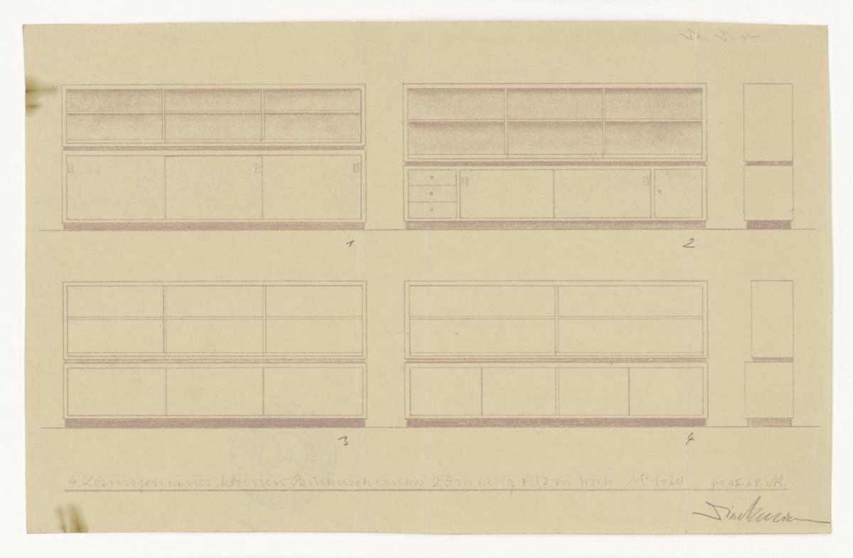 Kleiner Bücherschrank, Varianten (Möbelentwürfe, Körpermöbel, Schränke)