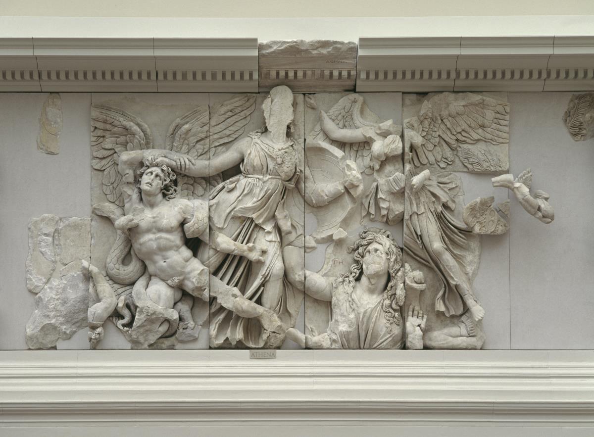 Pergamonaltar, Ostfries - Ausschnitt: Athena-Gruppe