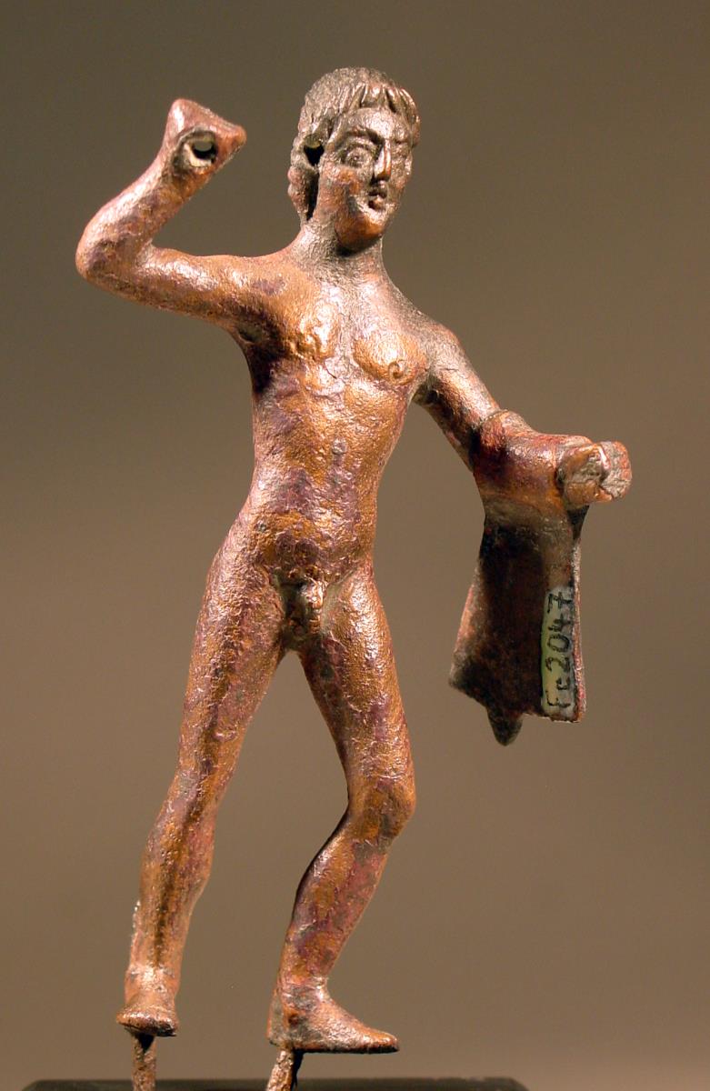 Etruskisch-italische Heraklesstatuette mit Löwenfell