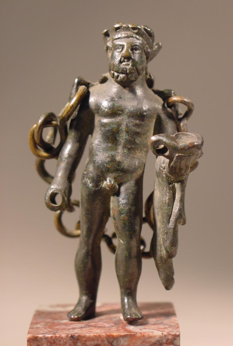 Herculesstatuette mit Trinkgefäβ und Kette