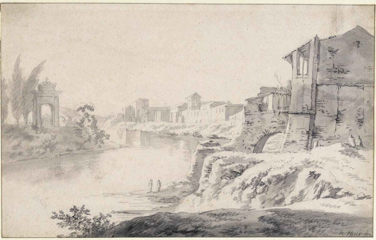 Südliche Stadt an einem Fluss
