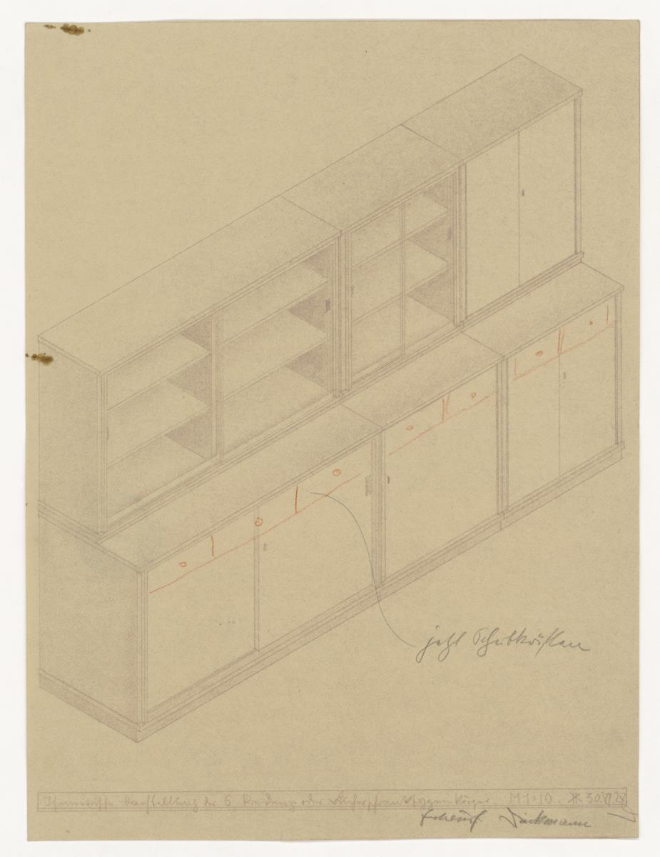 Kredenz-oder Bücherschranktypenkörper, (Möbelentwürfe, Körpermöbel, Schränke)