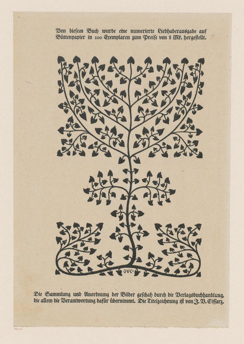 Ornamentales Blatt zu den Monographien zur deutschen Kulturgeschichte