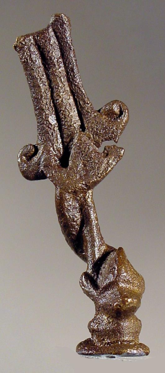 Statuettenstütze: Ruder, von Delphin umwunden