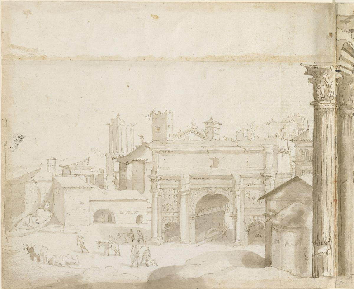 Forum Romanum und Kapitol vom Palatin aus (linker Teil)