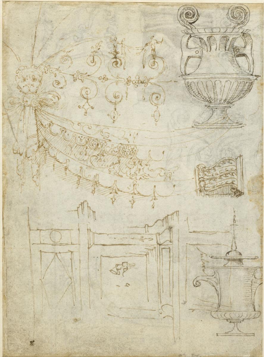 Ornamente. Vasen. Wandverkleidung