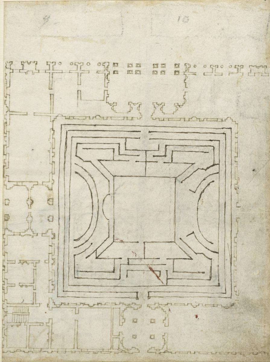 Grundriss des Palazzo del Te, Lustschloss von Federico II. Gonzaga nahe Mantua (1524 - 1534, Architekt: Giulio Romano)