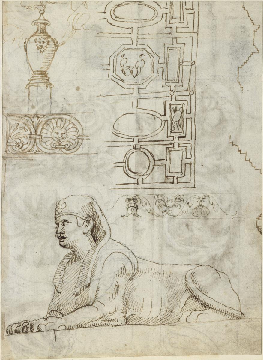 Felderdecke. Ägyptischer Sphinx