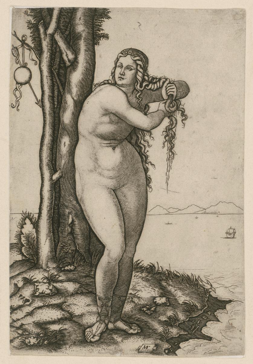 Venus, sich die Haare auswringend