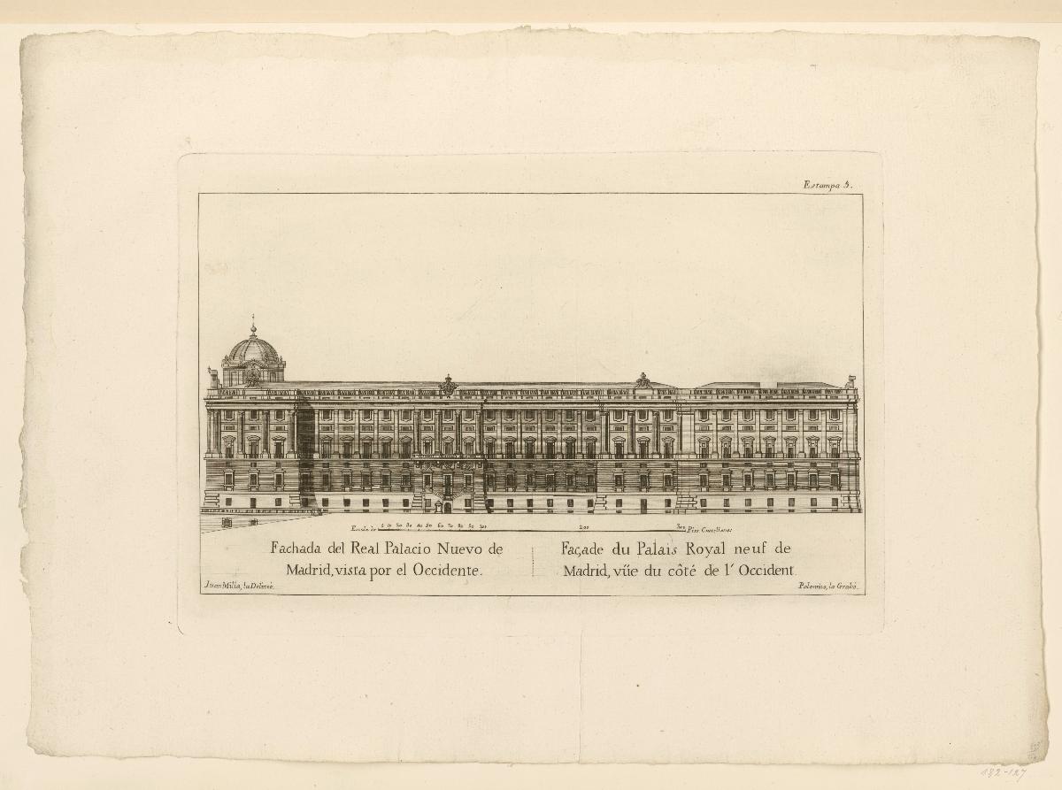 Westliche Fassade des Königspalastes von Madrid