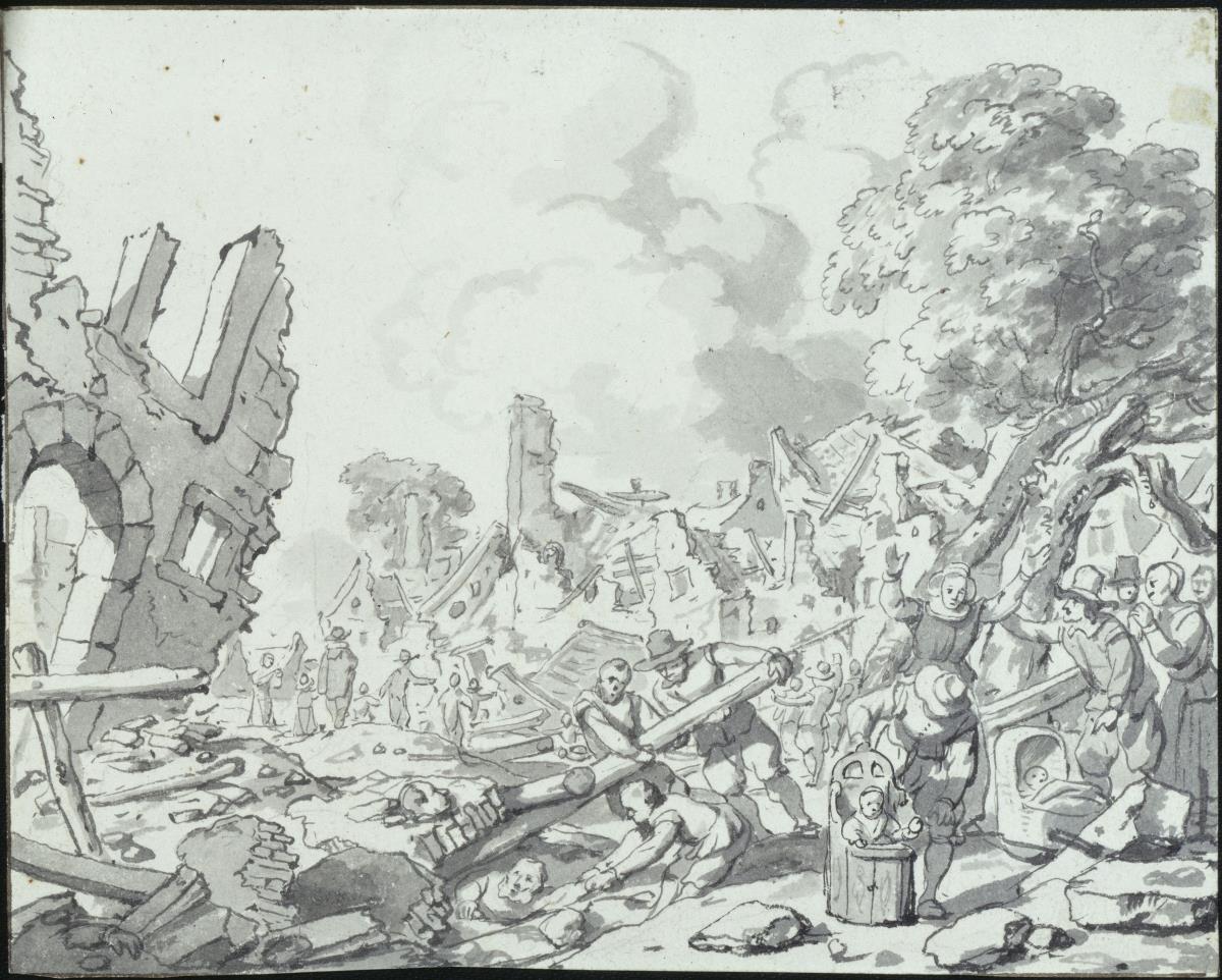 Die Pulverexplosion in Delft im Jahre 1654
