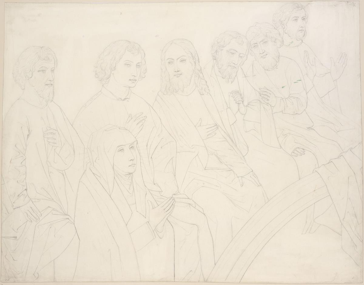 Das "Jüngste Gericht" von Hans Memling in der Ober-Pfarrkirche zu St. Marien in Danzig. Umrißzeichnung