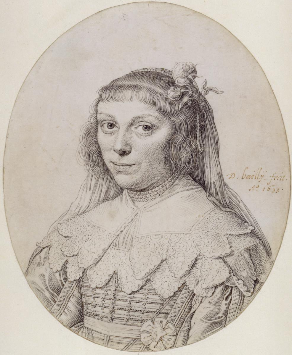 Bildnis einer Dame mit Rose im Haar