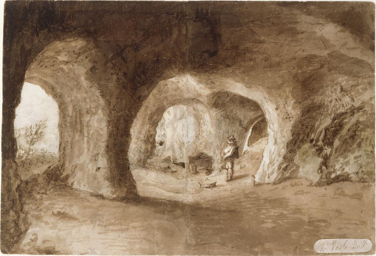 Felsenhöhle mit Figur