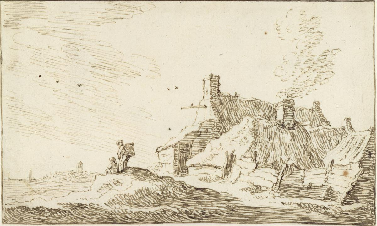 Dünenlandschaft mit Bauernhäusern