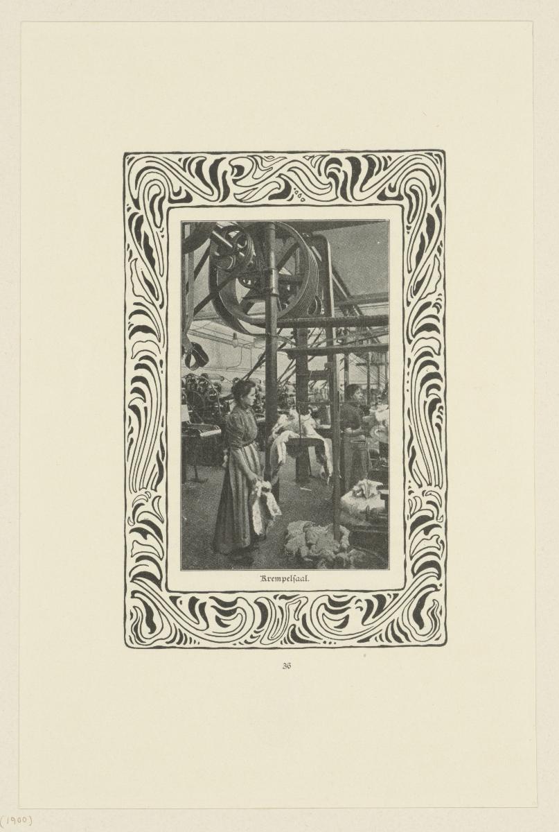 Krempelsaal (Seite 36 der Broschüre Carl Gottlob Wilke und Die Wilkesche Hutfabrik in Guben)